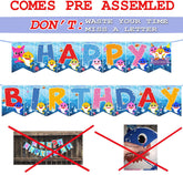 Happy Birthday Banner DOO Garland Shark Theme Party Supplies For Kids